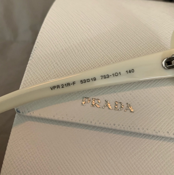 Prada white and Silver Embellished Eyeglass Frames - Picture 6 of 13